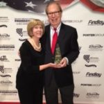 Bill and wife Ann accepting the 2016 Nevada Broadcasters Association Hall of Fame award at ceremonies in Las Vegas